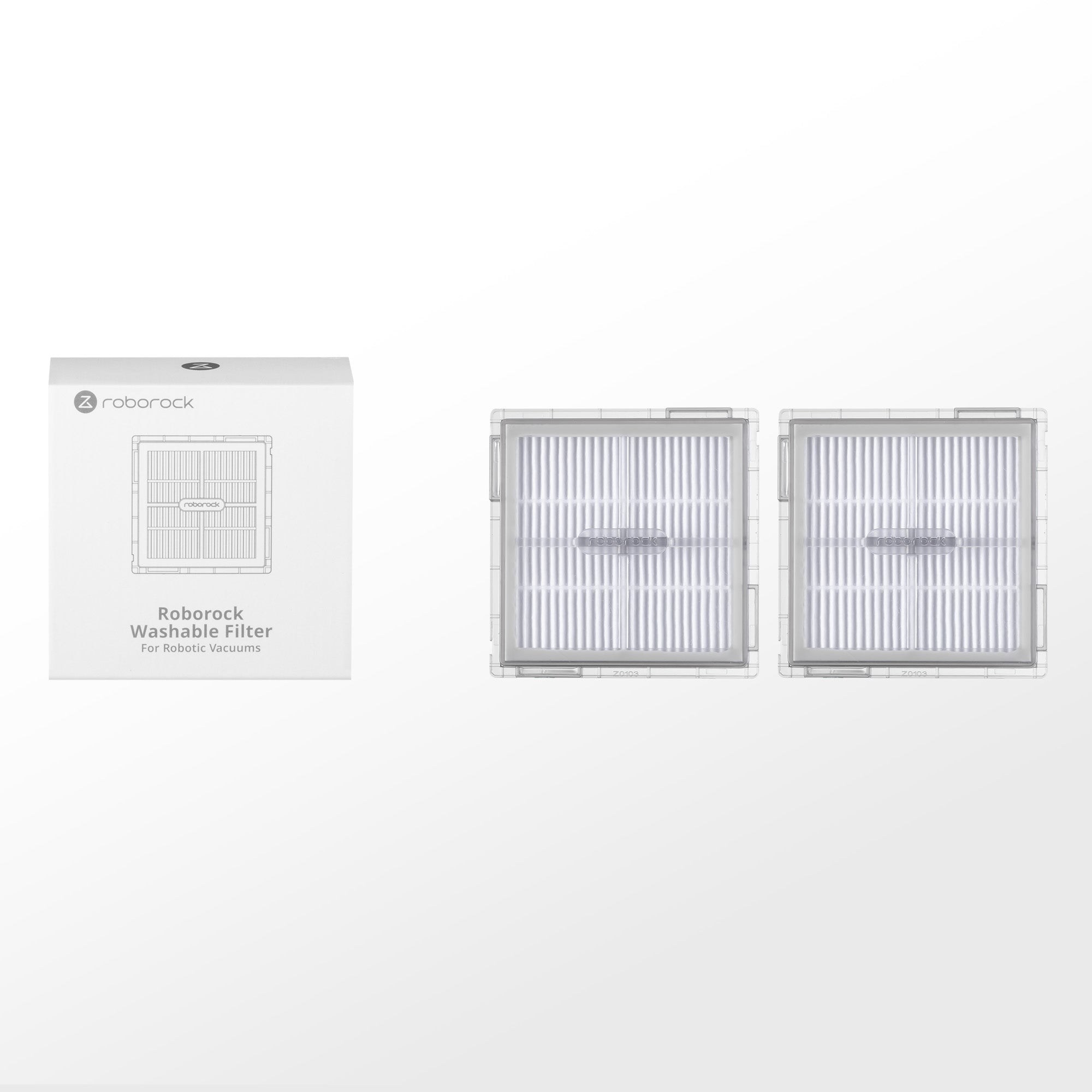 Roborock Tvättbart filter 2 st för Q10 S5 Serie, Q10 VF Serie och Q10 X5 Serie
